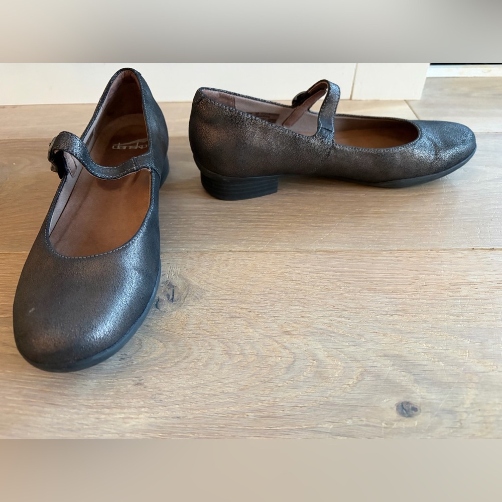 Dansko Kaelyn Mary Jane Shoes Women EU 38 US 7.5-8 Black Sparkley Flat